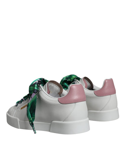 Weiße Portofino Low Top Sneakers aus Leder