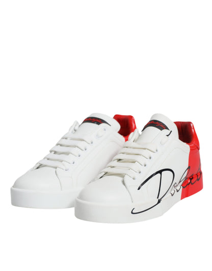 Weiß Rot Portofino Low Top Sneakers Schuhe