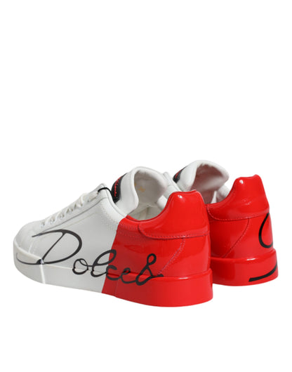 Weiß Rot Portofino Low Top Sneakers Schuhe