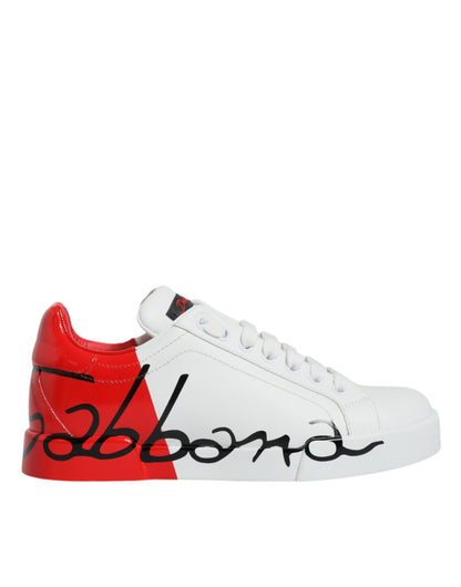 Weiß Rot Portofino Low Top Sneakers Schuhe