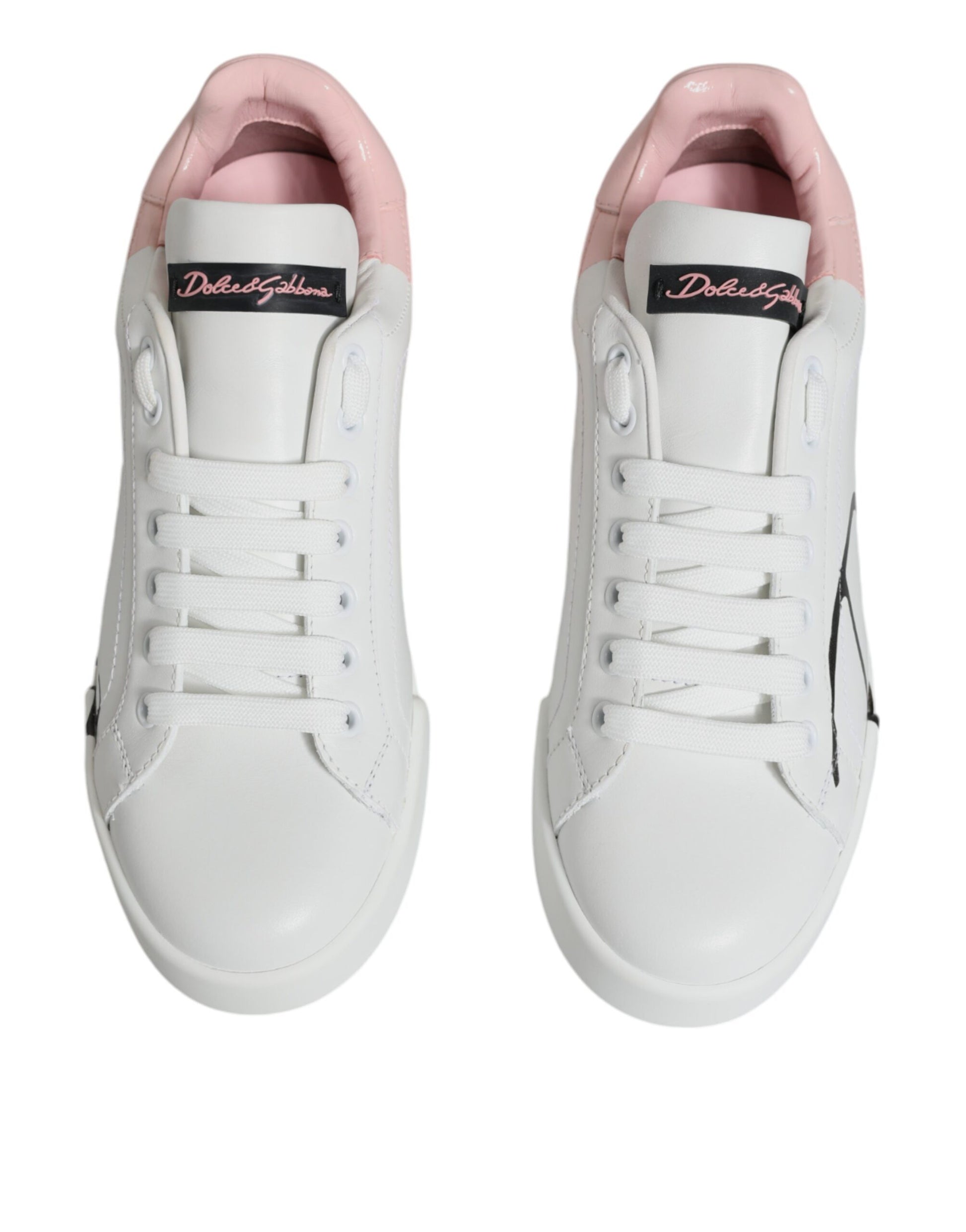 White Pink Portofino Low Top Sneakers Shoes