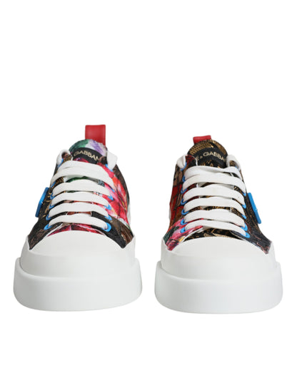 Mehrfarbige Patchwork-Sneakers mit niedrigem Schaft