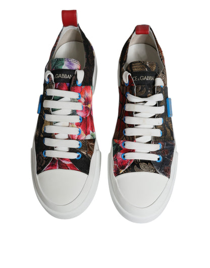 Mehrfarbige Patchwork-Sneakers mit niedrigem Schaft