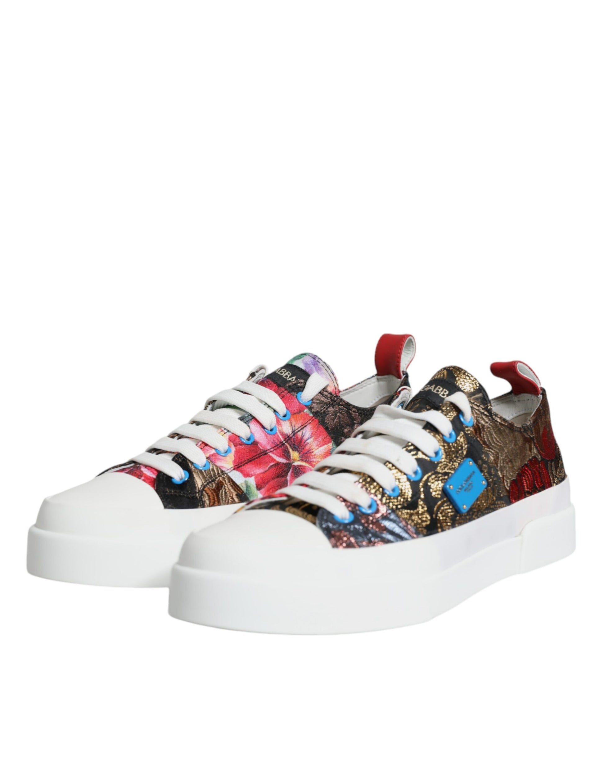 Mehrfarbige Patchwork-Sneakers mit niedrigem Schaft