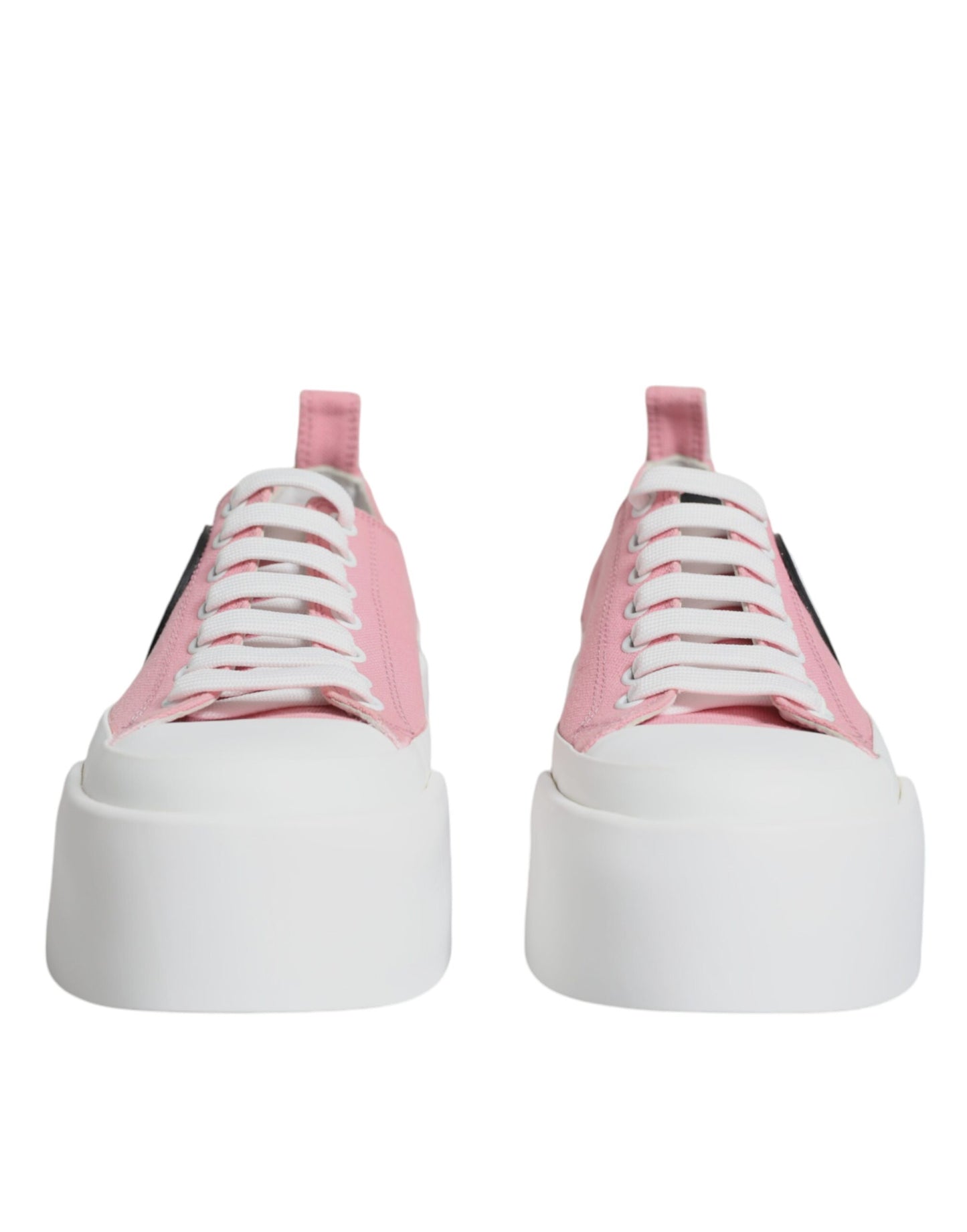 Rosa weiße Canvas Logo Low Top Sneakers Schuhe