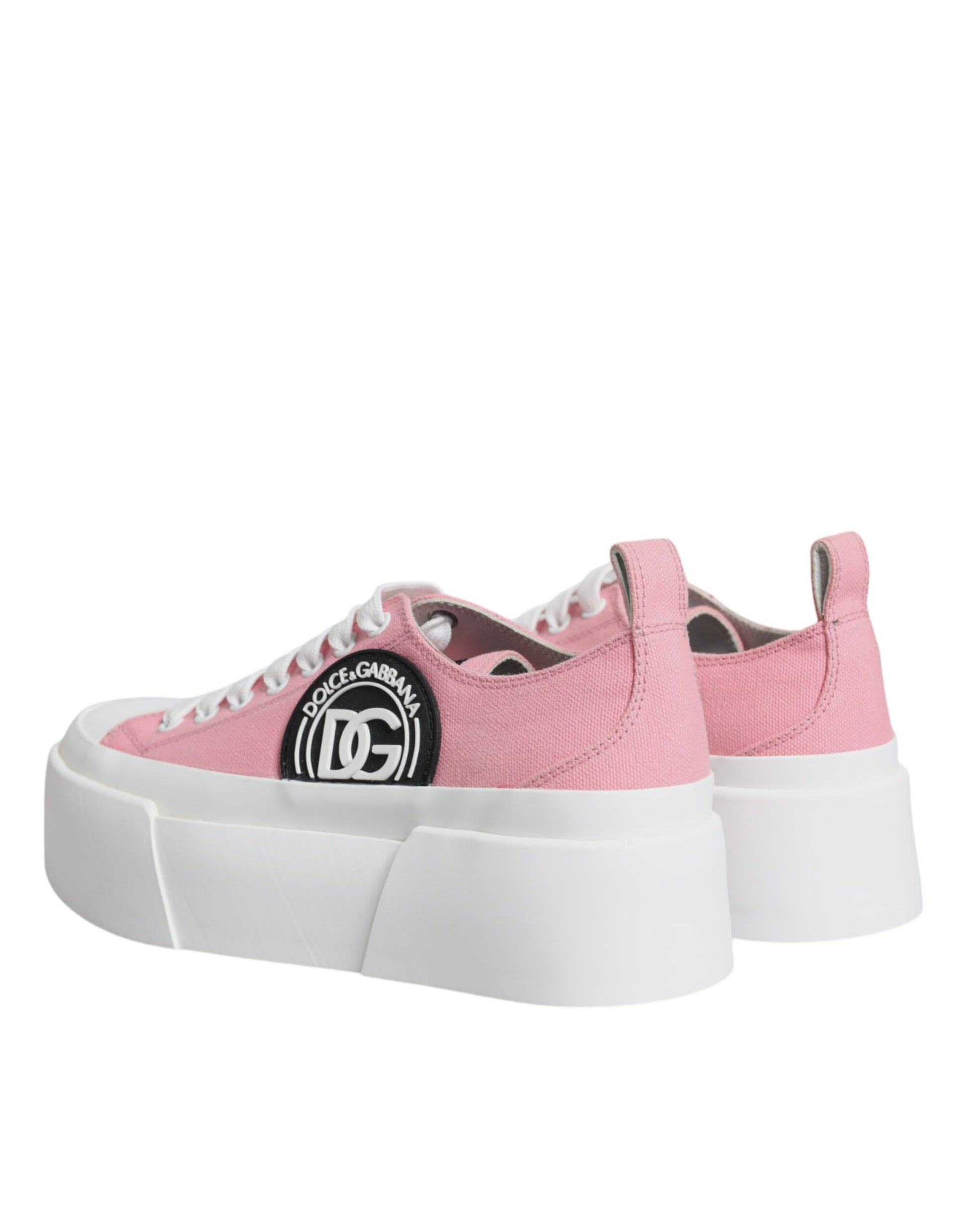 Rosa weiße Canvas Logo Low Top Sneakers Schuhe