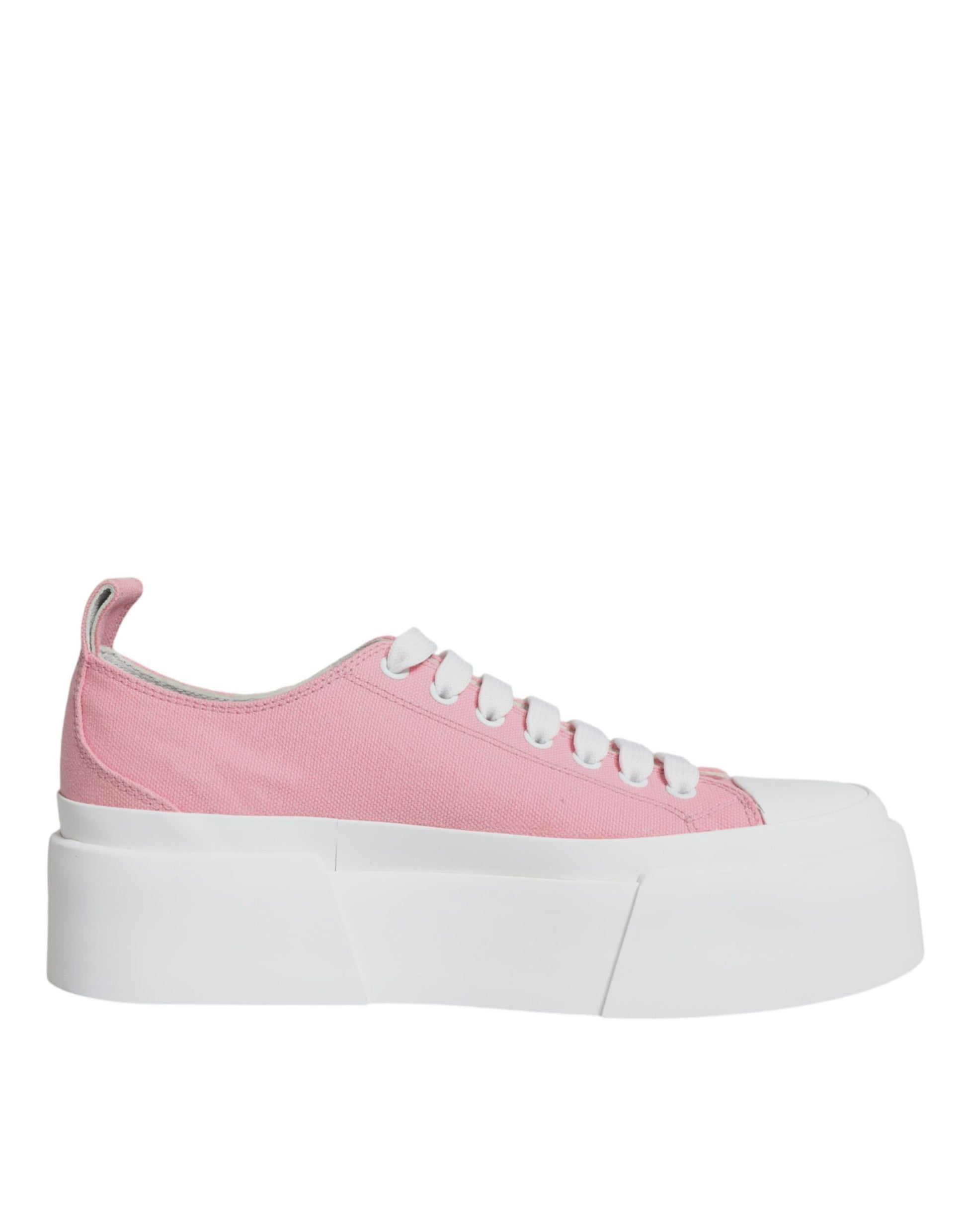 Rosa weiße Canvas Logo Low Top Sneakers Schuhe