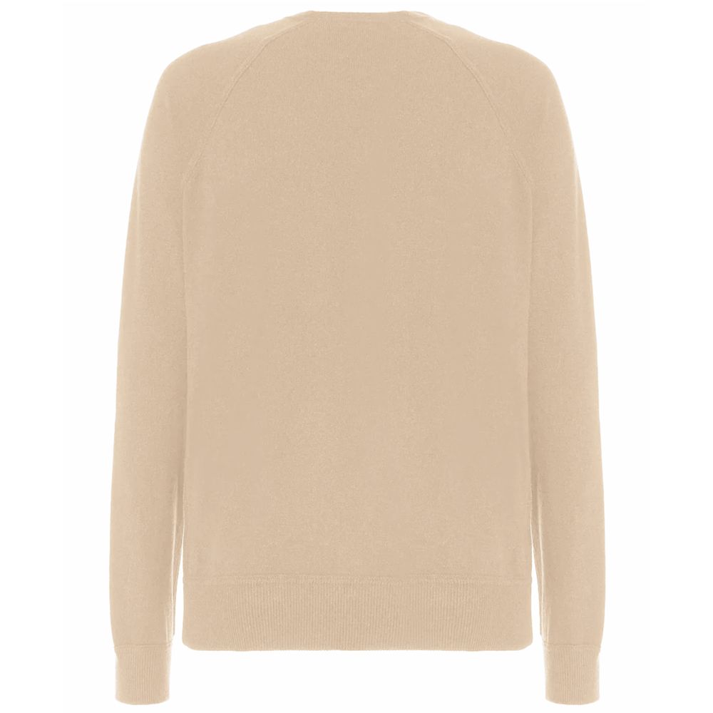 Beige Wool Men Turtleneck Sweater