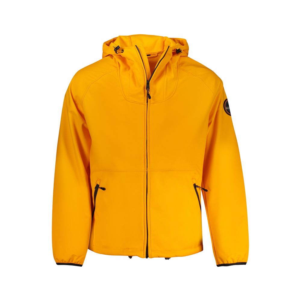 Orange Polyester Men Jacket