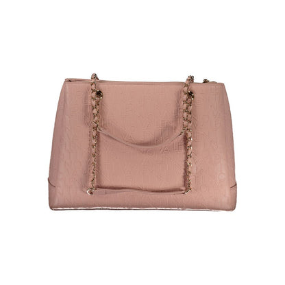 Pink Polyethylene Women Handbag