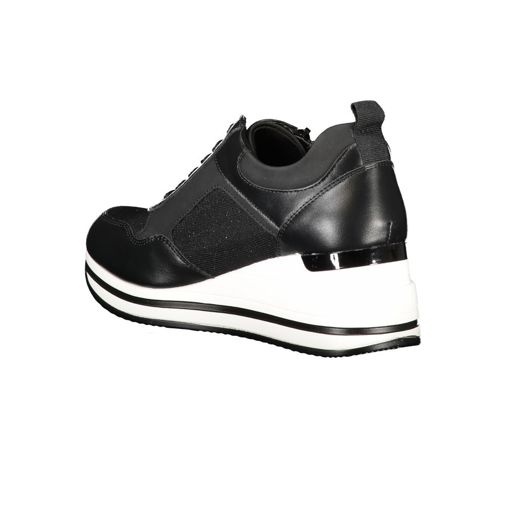 Black Polyester Women Sneaker