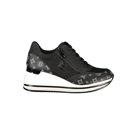 Black Polyester Women Sneaker