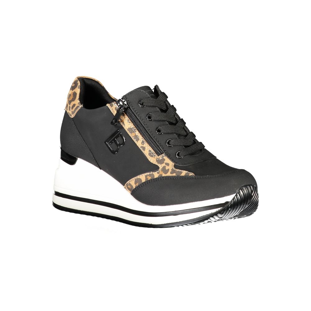 Black Polyester Women Sneaker