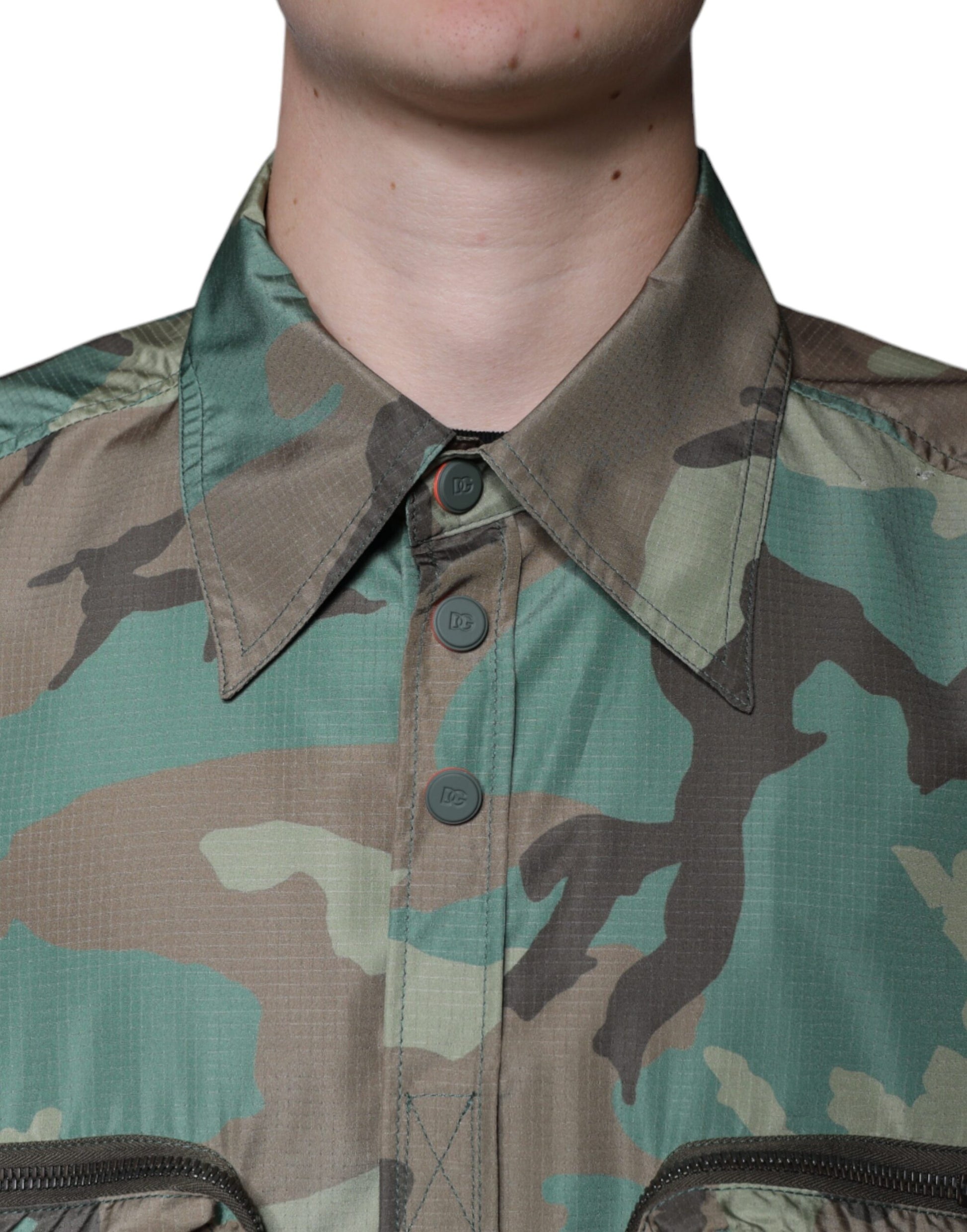 Multicolor Camouflage Button Down Shirt