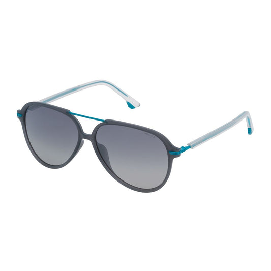 Blaue Sonnenbrille aus Metall