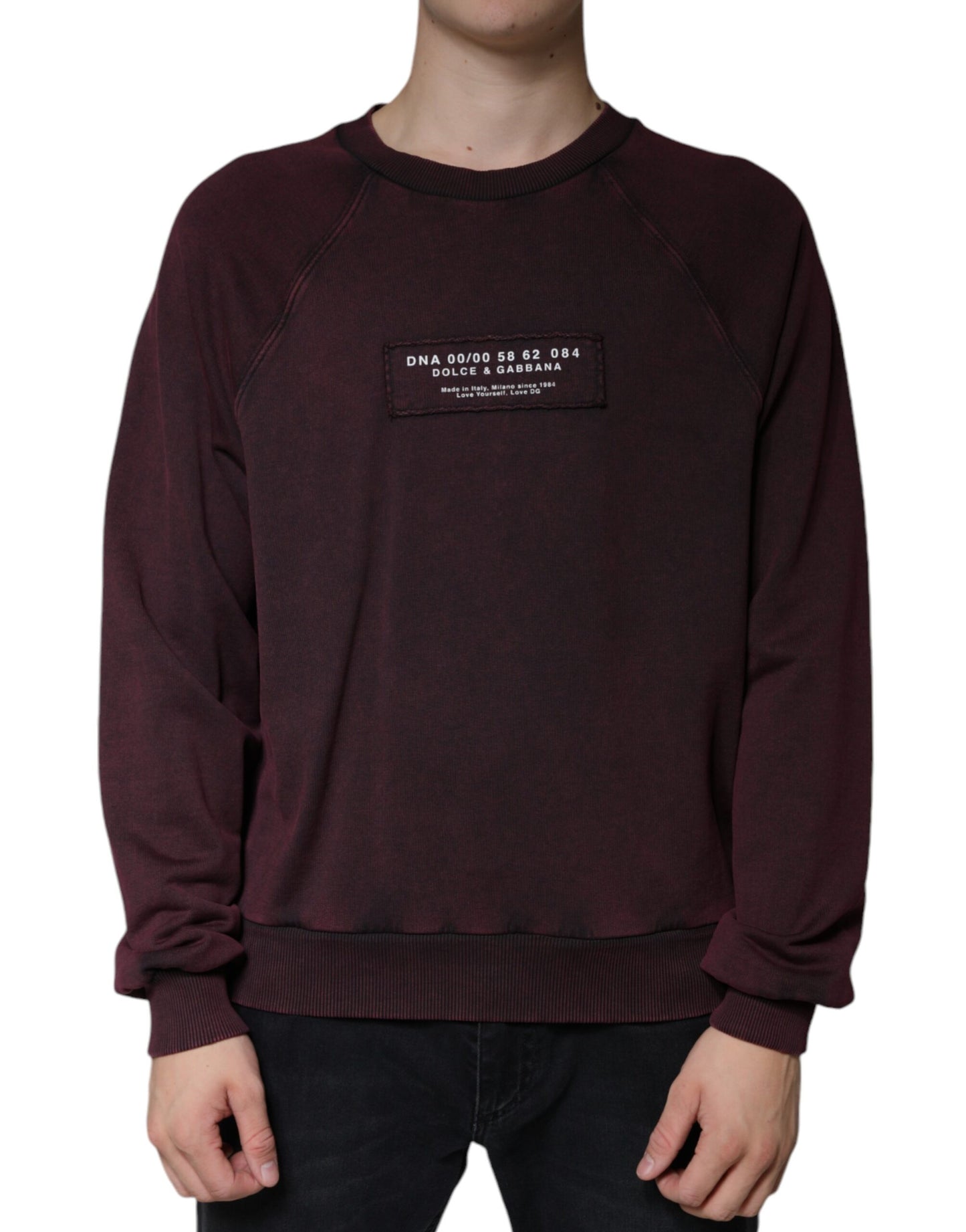 Maroon Logo Crew Neck Men Sweatshirt Sweater