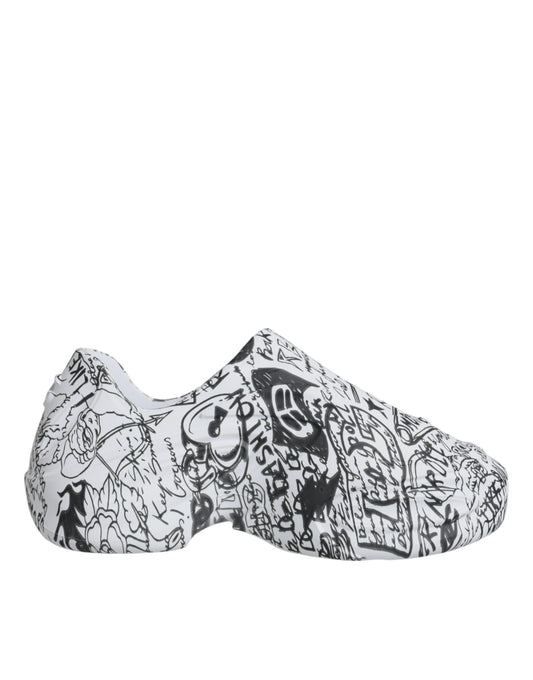 Weiße schwarze Graffiti Daymaster Sneakers Schuhe