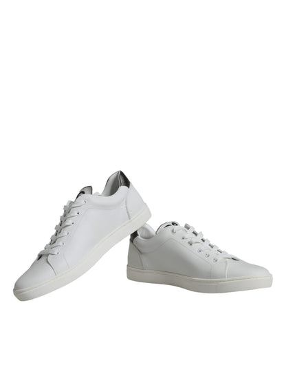 Weiße silberne Sacred Heart Herren Sneakers Schuhe