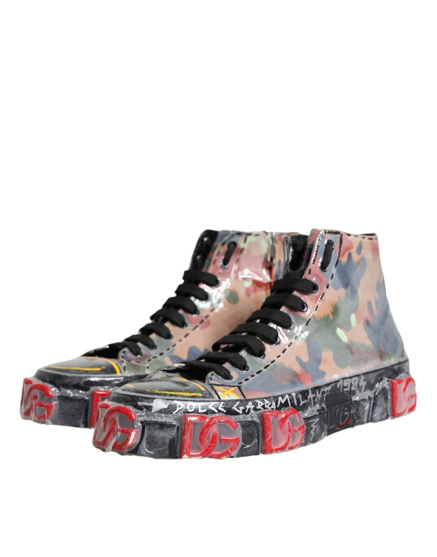 Mehrfarbige Camouflage High Top Sneakers