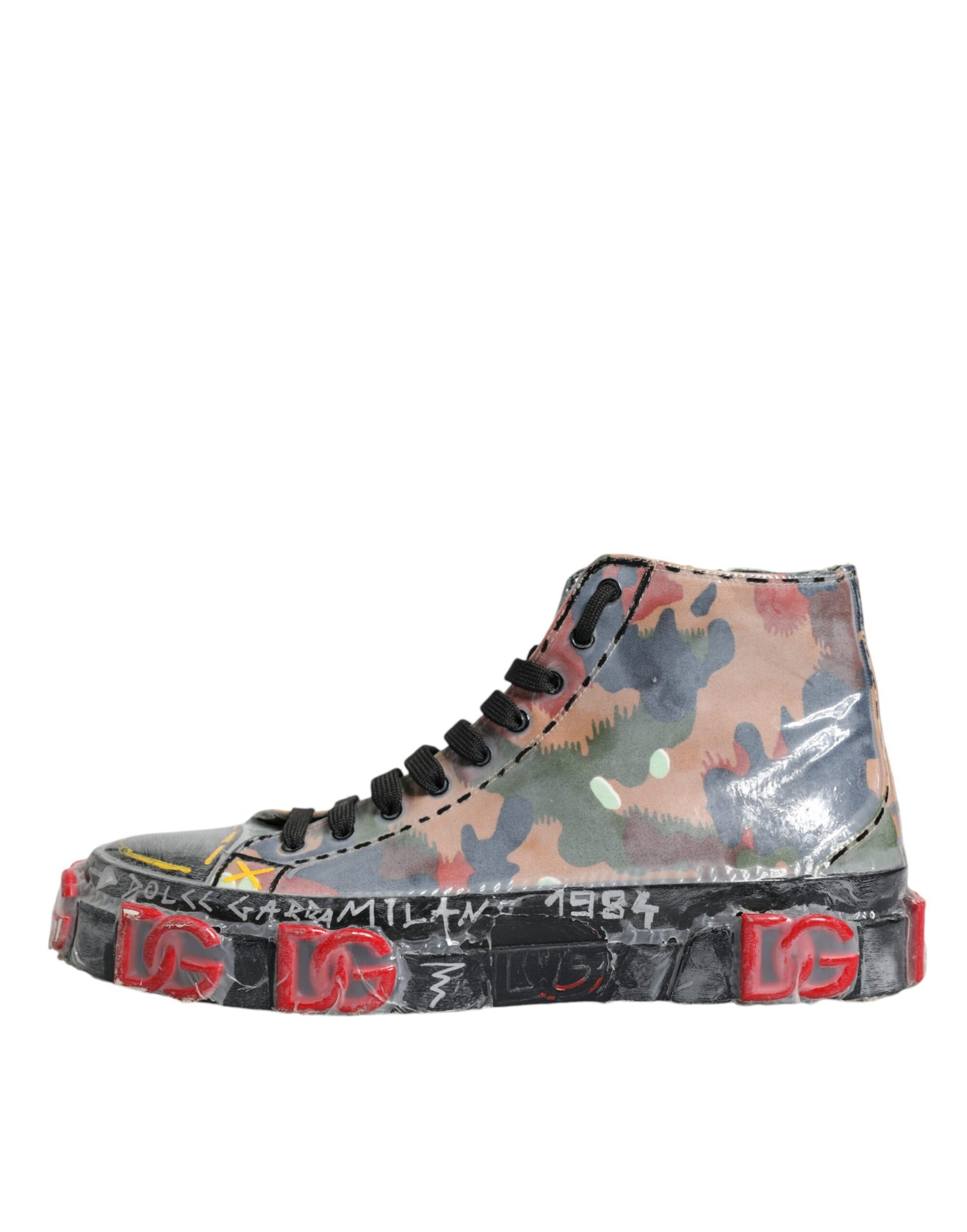 Mehrfarbige Camouflage High Top Sneakers