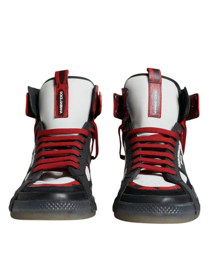 Mehrfarbige High-Top-Sneakers aus Leder