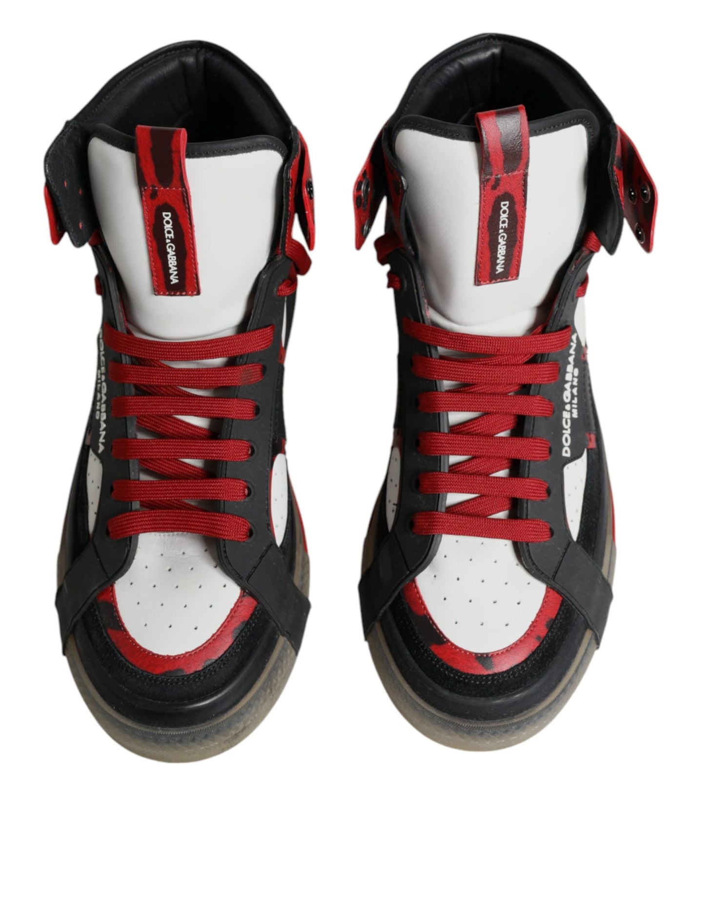 Mehrfarbige High-Top-Sneakers aus Leder