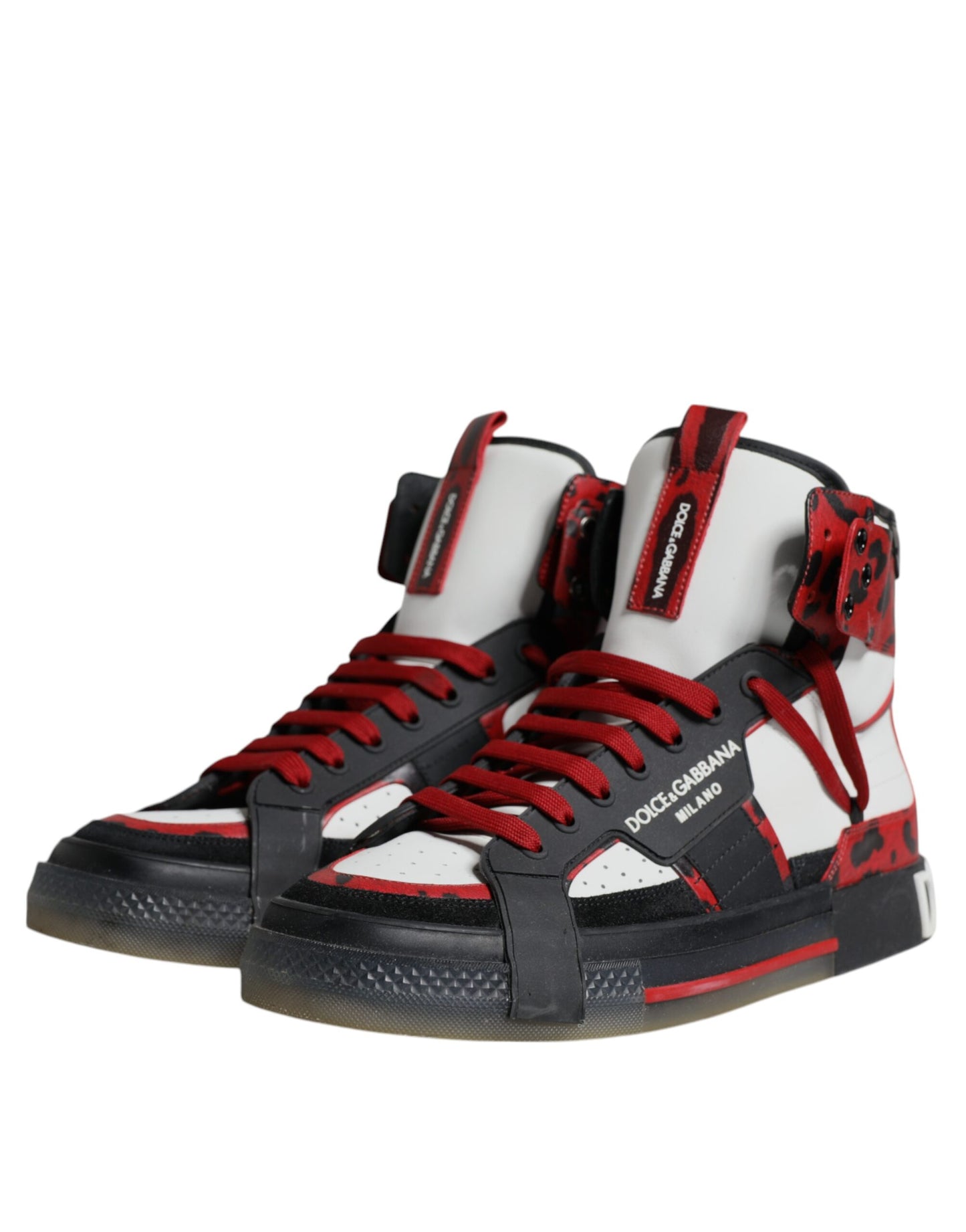 Mehrfarbige High-Top-Sneakers aus Leder