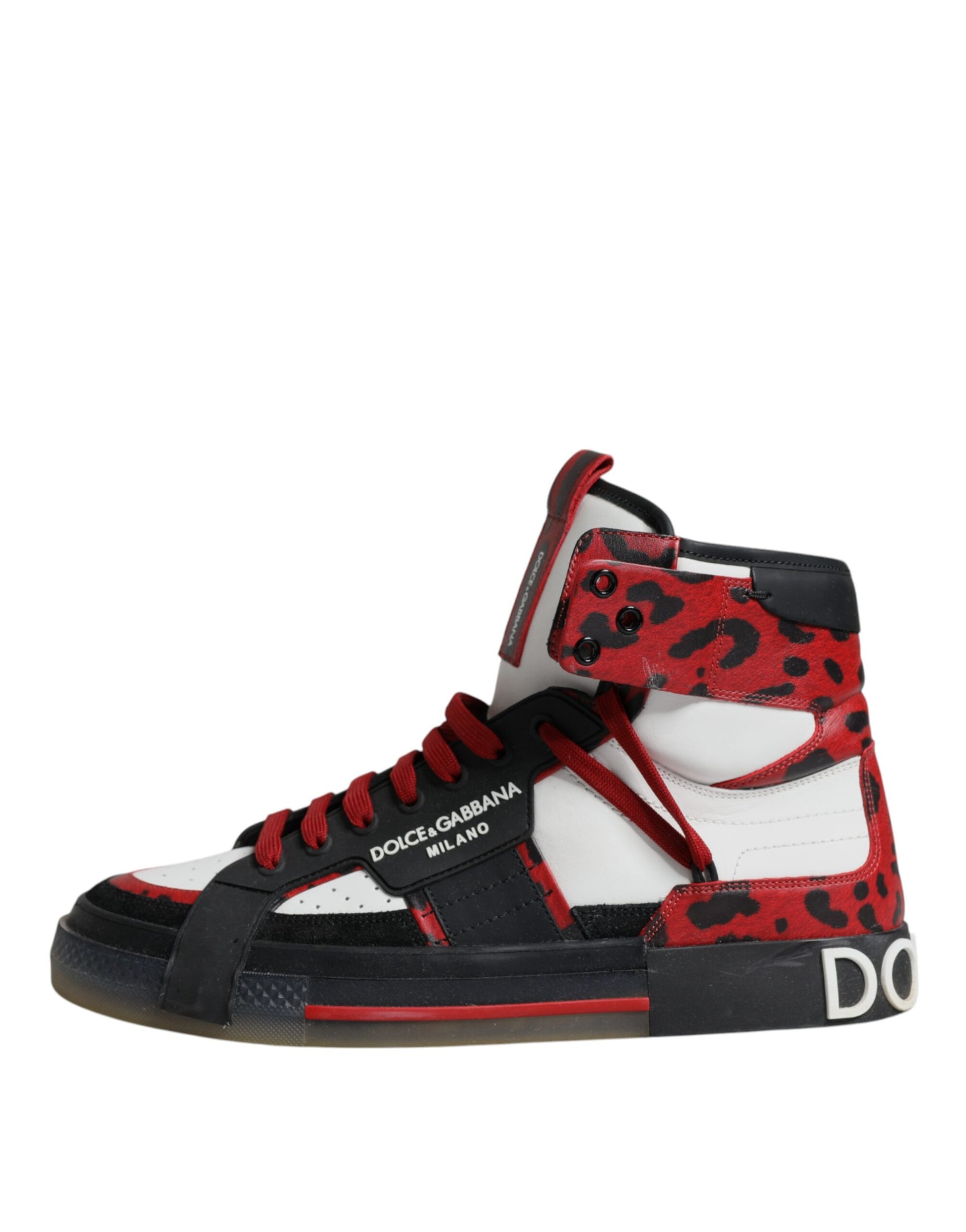 Mehrfarbige High-Top-Sneakers aus Leder