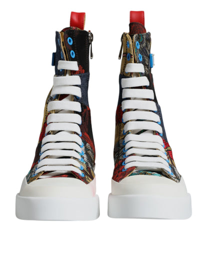 Mehrfarbige Patchwork High Top Sneakers