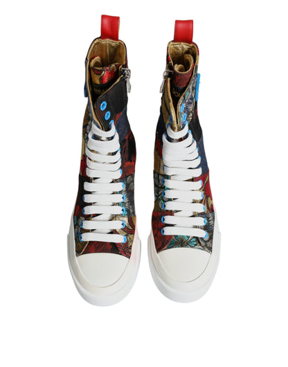 Mehrfarbige Patchwork High Top Sneakers