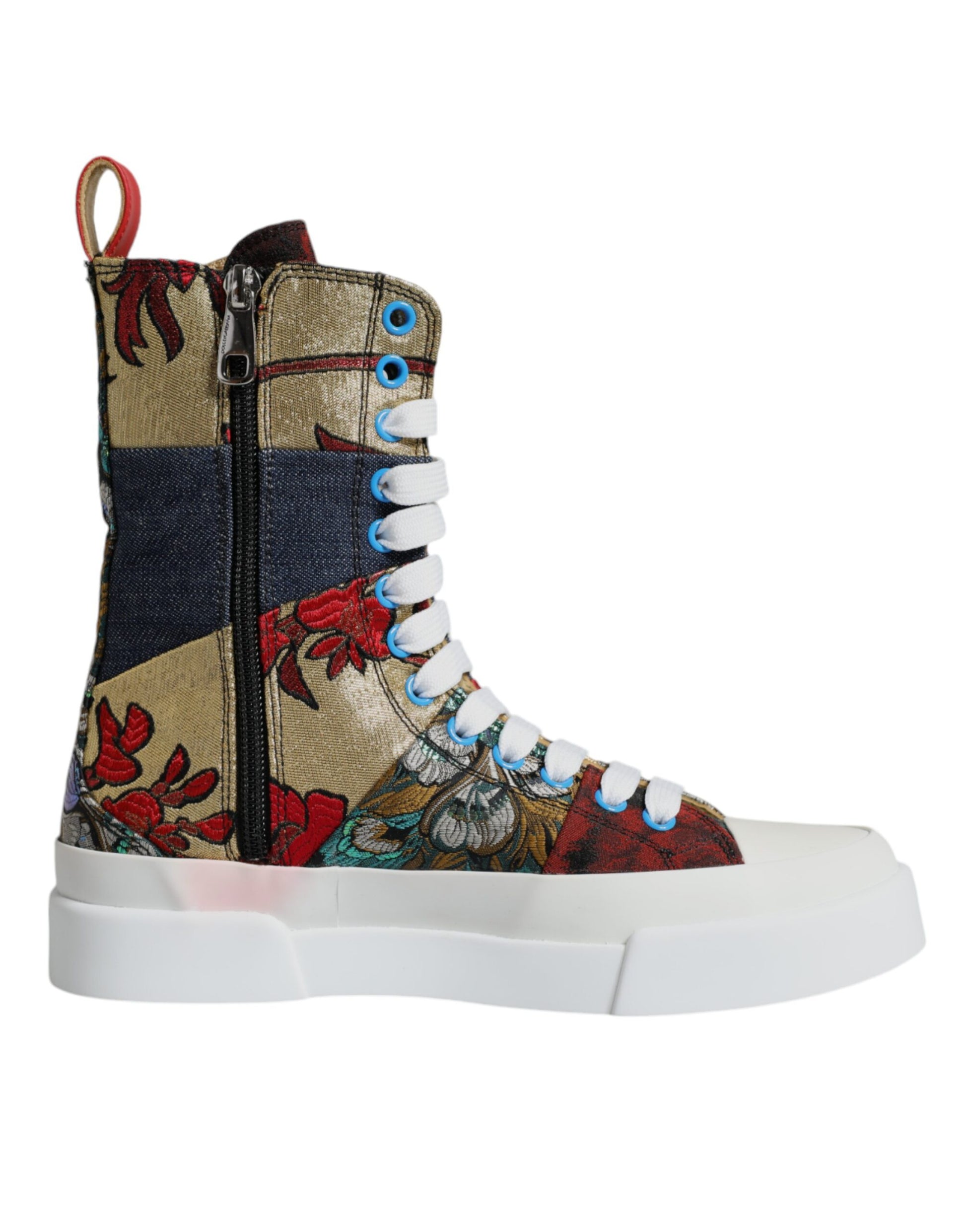 Mehrfarbige Patchwork High Top Sneakers