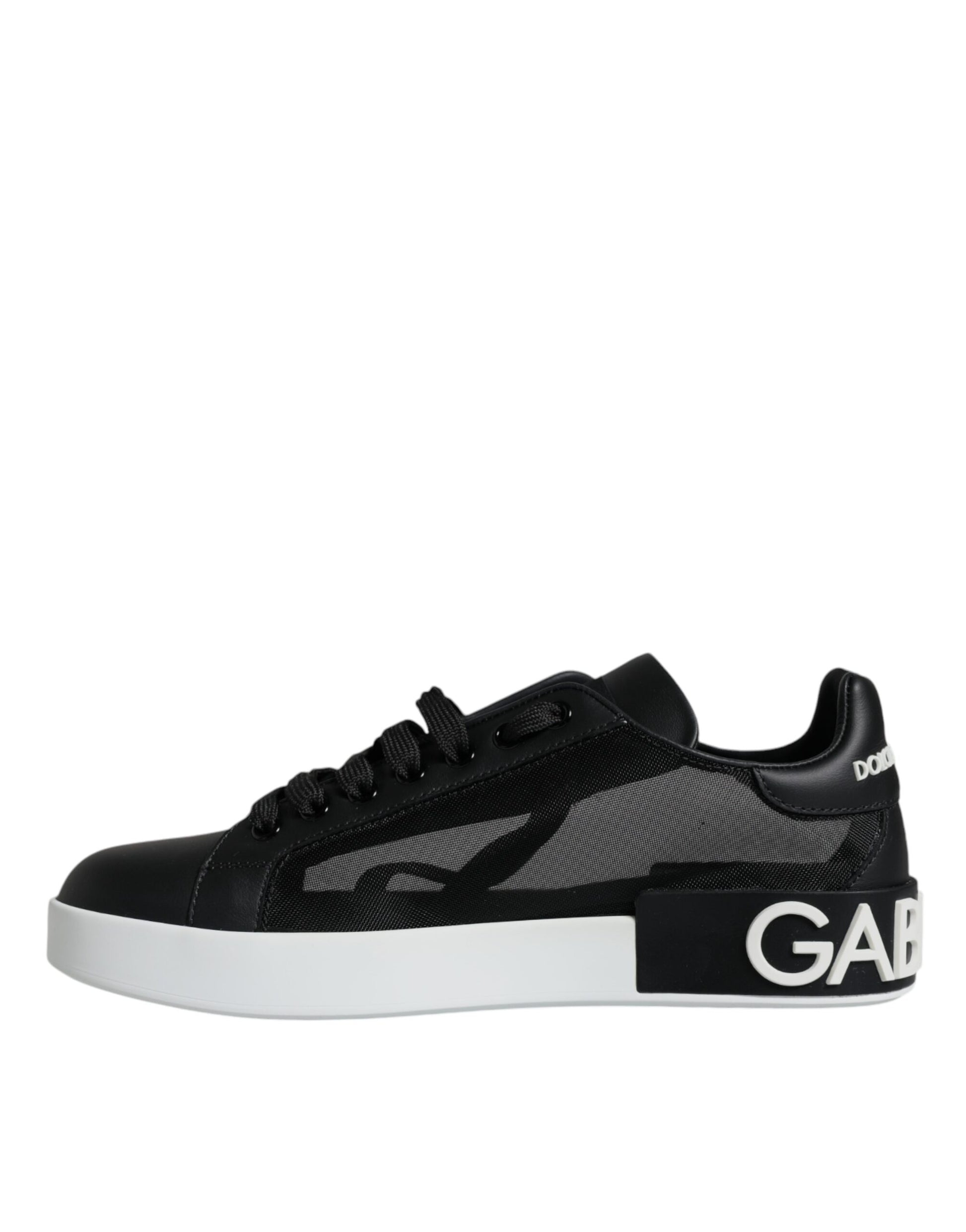 Black Calf Leather Portofino Sneakers Shoes