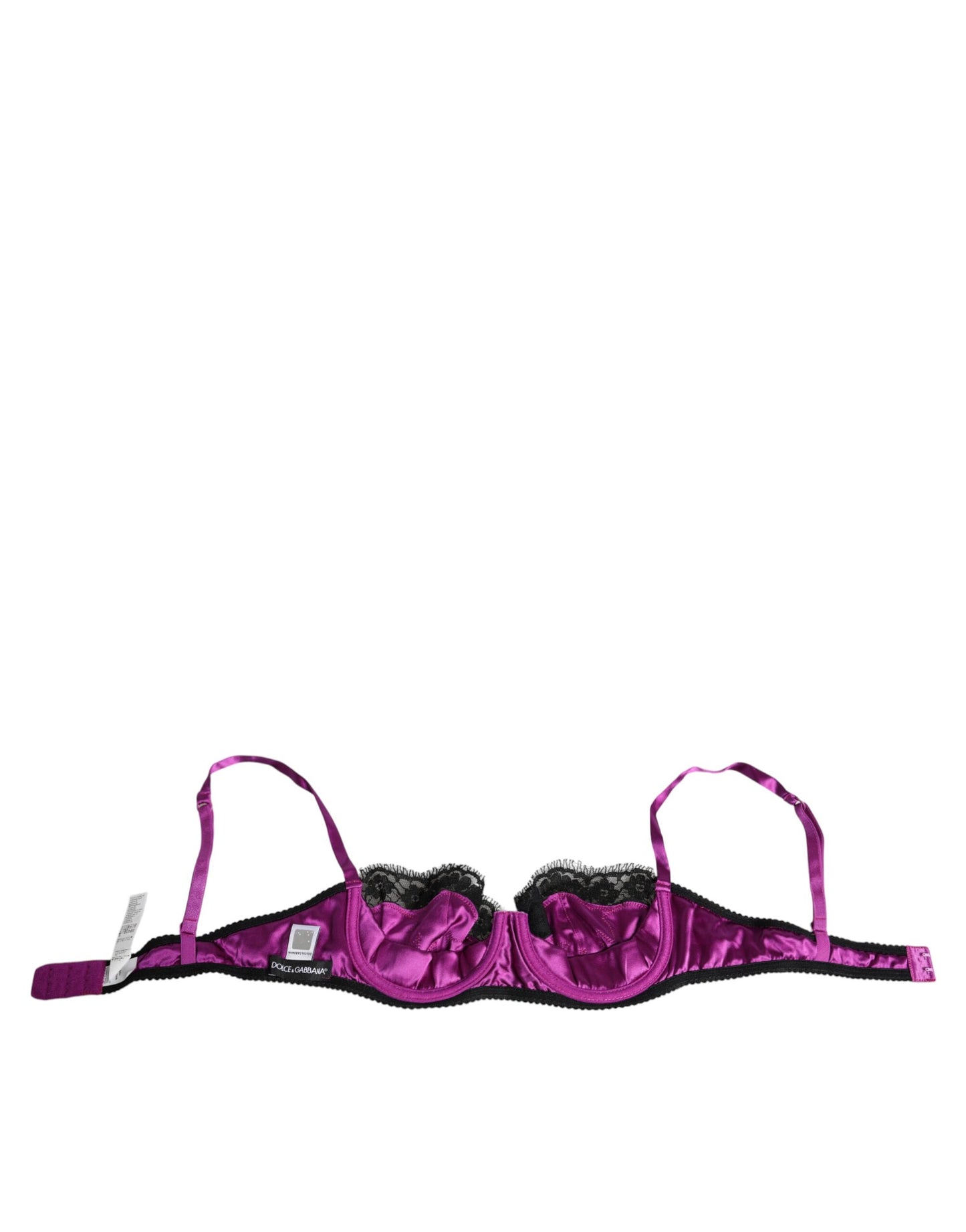 Purple Silk Underwired Balconette Bra Underwear