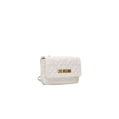 White Polyethylene Women Crossbody Bag