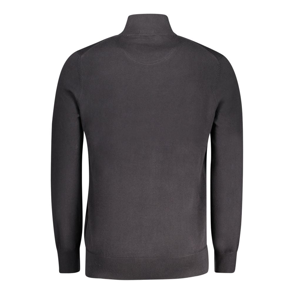 Black Cotton Men Sweater