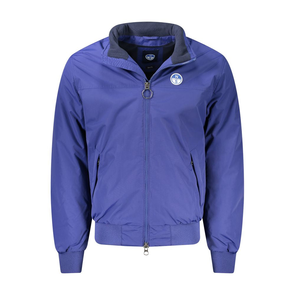 Blue Polyamide Men Jacket