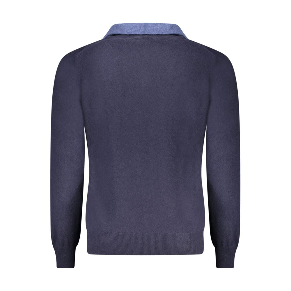 Blue Wool Men Sweater