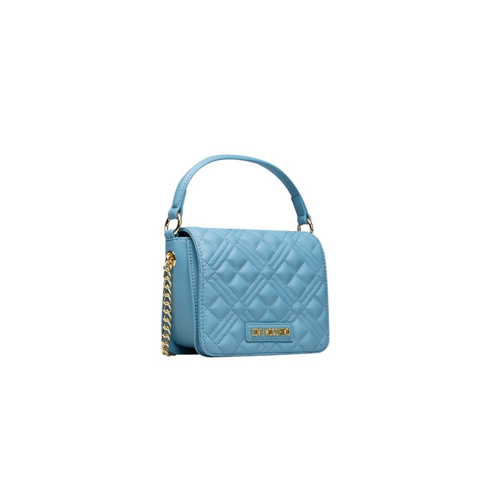 Light Blue Polyethylene Women Handbag