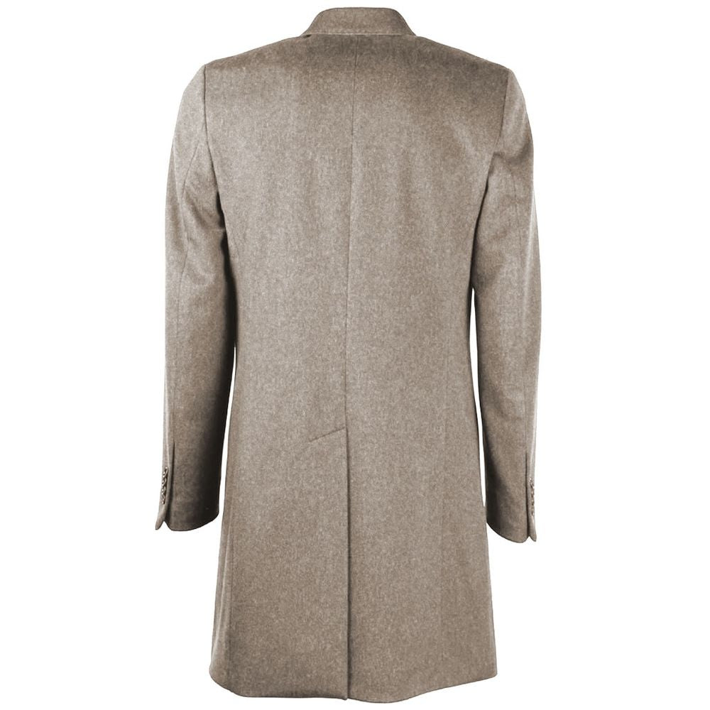 Beige Wool Men Jacket