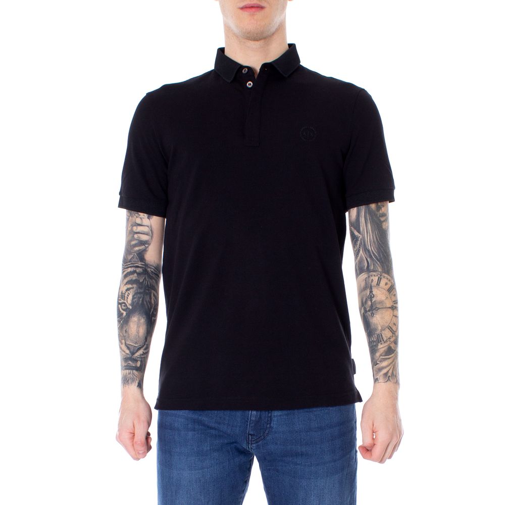 Black Cotton Polo Shirt