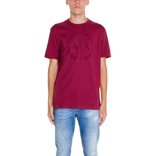 Bordeauxfarbenes Baumwoll-T-Shirt