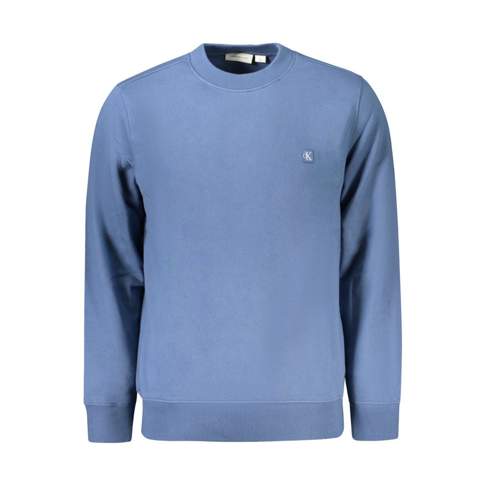 Blue Cotton Men Sweater