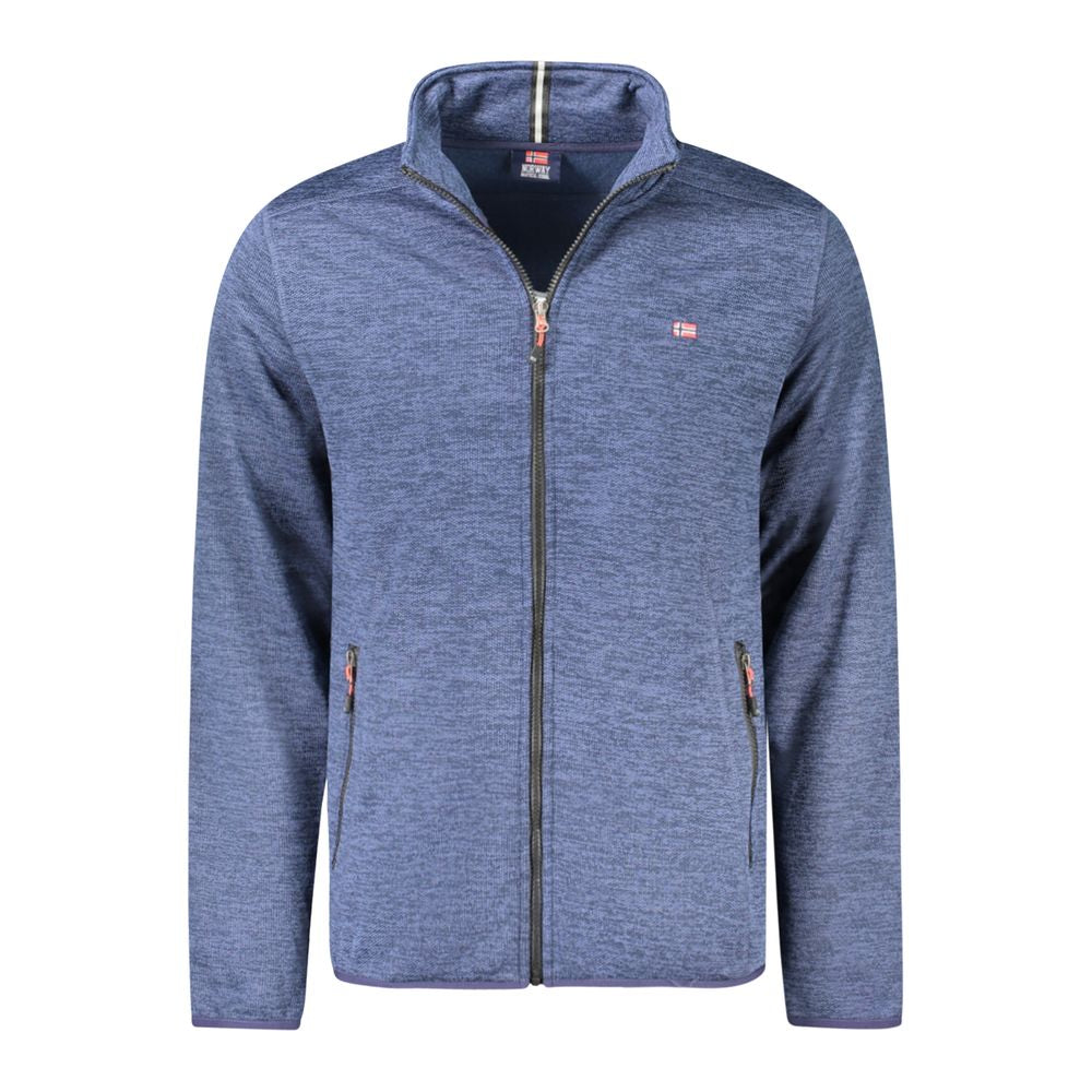 Blue Polyester Men Jacket