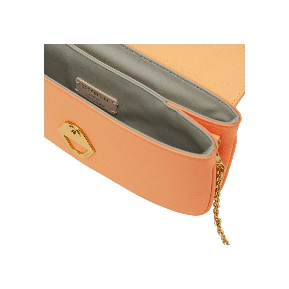 orange Lederhandtasche