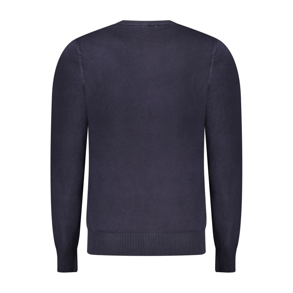 Blue Viscose Men Sweater