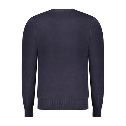 Blue Viscose Men Sweater