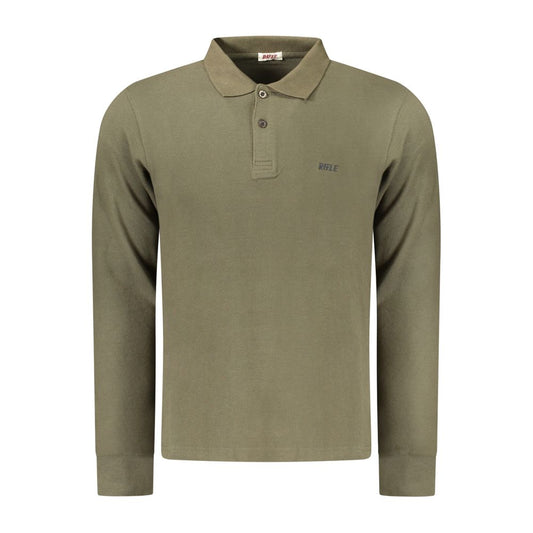 Green Cotton Men Polo Shirt