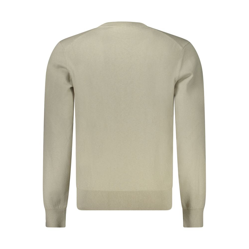 Beige Cotton Men Sweater