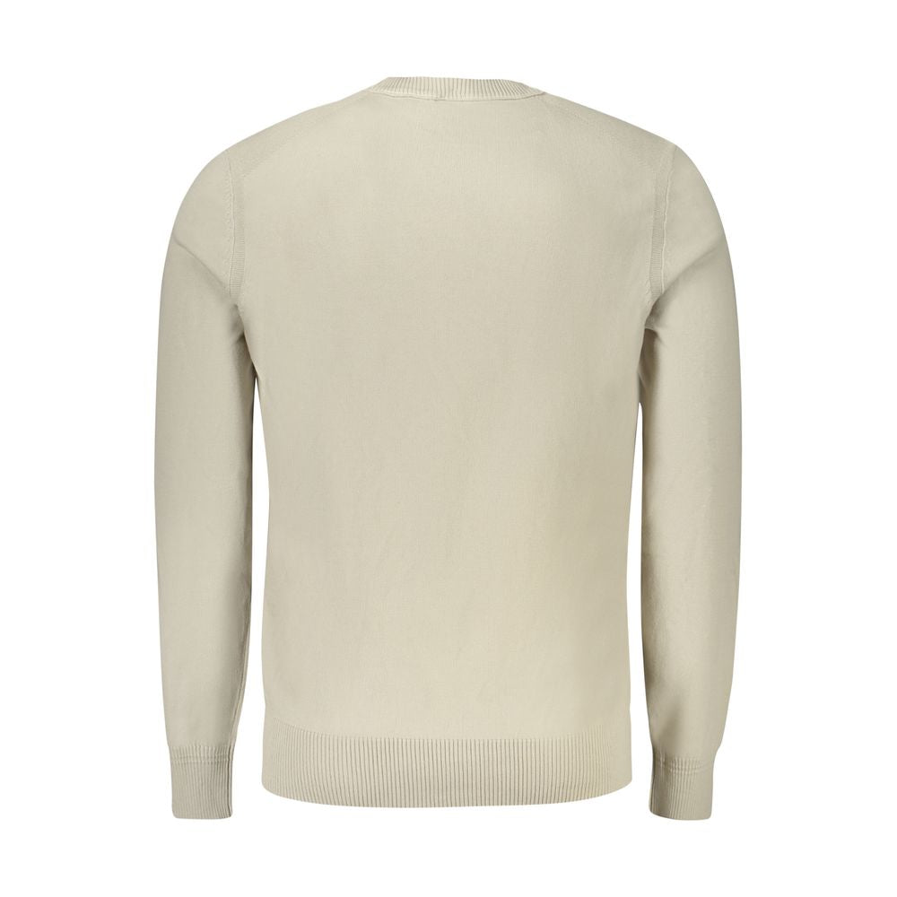 Beige Cotton Men Sweater