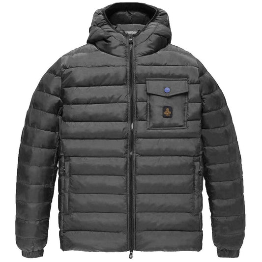 Graue Nylonjacke für Herren